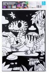 Tooky Toy Tookyland: Bársonyos színezőkészlet - Dinoszaurusz, 30 x 25 cm