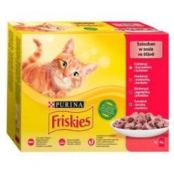 PURINA Állateledel alutasakos PURINA Friskies macskáknak csirke-marha-bárány-kacsa 12x85 g - pcx