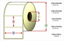 Value Tekercses THERMO címke 40x105mm 1000 db/tekercs - pcx