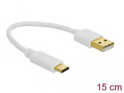 Delock Töltokábel USB A - USB Type-C csatlakozó végekkel 15 cm