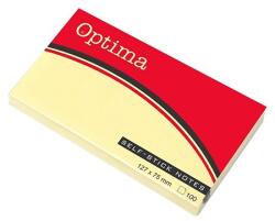 Optima Öntapadós jegyzet OPTIMA 75x127mm sárga 100 lap 22942 (22942)
