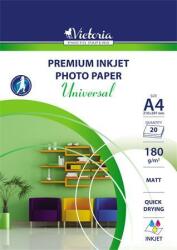 VICTORIA Fotópapír, tintasugaras, A4, 180 g, matt, VICTORIA PAPER "Universal" IJPM180-A4-20SHEETS (IJPM180-A4-20SHEETS)