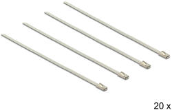 DeLock Rozsdamentes acél kábelkötegelők, 200 x 4, 6 mm (H x Sz), 20 darab (18631) - pcx