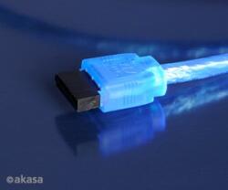 Akasa Kábel SATA Összekötő Akasa 100cm klip UV 90-os kék AK-CBSA01-10BV (AK-CBSA01-10BV)