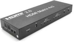 PROCONNECT Mátrix switch 4x2, HDMI 2.0, 4K, 2xHDMI out, 4xHDMI in, IR PC-MX4X2-2AV2.0 (PC-MX4X2-2AV2.0)