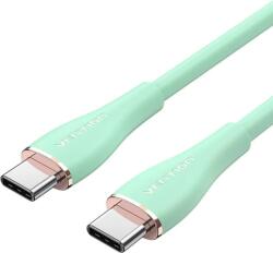 Vention USB-C 2.0/M - 2USB-C/M, (5A, szilikon, zöld), 1, 5m, kábel