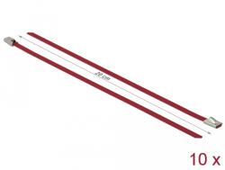 DeLock Rozsdamentes Acél Kábelkötegek Hossza 200 x Szélesség 4, 6 mm piros 10 db
