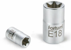 Fortum dugófej, torx, 1/2", 61CrV5 mattkróm, 38mm hosszú; E14 FORTUM