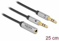 Delock 1 x 3, 5 mm-es 4-tűs anya sztereo jack - 2 x 3, 5 mm-es 3-tűs apa sztereo jack headset adapter (66740) DL66740 (DL66740)