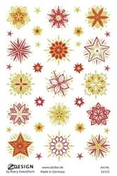 AVERY 54123 1 ív karácsonyi csillagok arany/bordó átlátszó fólián matrica (54123)