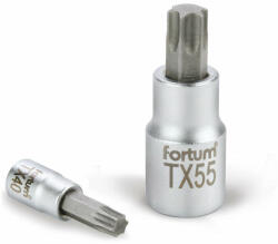 Fortum bitdugófej, torx, 1/4", 61CrV5/S2, mattkróm; TX25