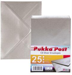 PUKKA PAD Boríték, C6, enyvezett, PUKKA PAD "Silver", ezüst 9065-ENV (9065-ENV)