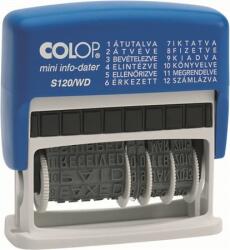 COLOP Dátum- és szövegbélyegző, 12 féle szöveggel, COLOP "S120/WD" 01051254 (01051254)