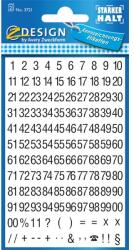 AVERY 3721 21pt számok fehér fólián fekete matrica (3721) - pcx