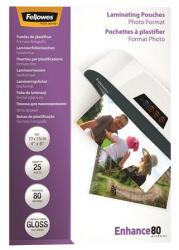 Fellowes Meleglamináló fólia, 80 mikron, 100x150 mm, fényes, 25 db, FELLOWES 5440602 (5440602)