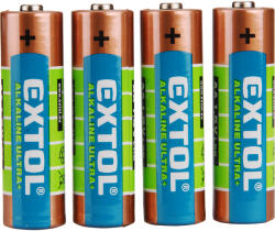 Extol elem klt. 4 db, alkáli, 1, 5V, méret: AA (LR6); hosszú élettartam, bliszteren