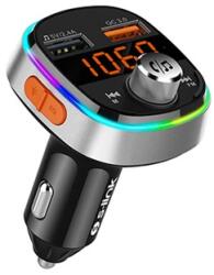 S-Link FM Transmitter - SL-BT235 Rainbow Bluetooth (BT5.0; Dual USB, 3A USB gyorstöltő, RGB) 34315 (34315)