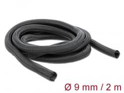 DeLock Fonott kábelharisnya önzáródó 2 m x 9 mm fekete