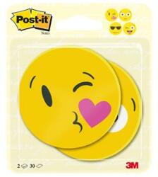 Post-it Öntapadó jegyzettömb, 2x30 lap, 70x70 mm, 3M POSTIT "Emoji", vegyes figurák 7100236592 (7100236592)