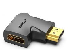 Vention HDMI/M (90fokos) - HDMI/F (4K, síklapos, fekete), adapter