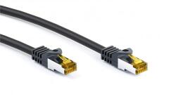 Goobay RJ45 patch kábel CAT 6A S/FTP (PiMF), 500 MHz, CAT 7 nyers kábellel, feke 91617 (91617)