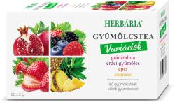 Herbária Herbária Gyümölcstea Variációk Gránátalma, Erdei Gyümölcs, Eper, Ananász ízű Filteres 20db