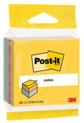 3M Öntapadó jegyzettömb, 51x51 mm, 400 lap, bliszteres, 3M POSTIT, ultra színek 7100172400 (7100172400)