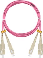 NIKOMAX Optikai patch kábel SC - LC, MM 50/125, duplex, 1m, magenta NMF-PC2M4C2-SCU-LCU-001 (NMF-PC2M4C2-SCU-LCU-001)