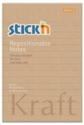 STICK N StickN KraftNotes 150x101 mm 100 lap vonalas öntapadó natúr újrahasznosított jegyzettömb 21641 (21641)