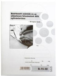 Nyomtatvány beérkező számla és áfa nyilvántartó - pcx