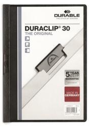DURABLE Gyorsfűző, klipes, A4, DURABLE "DURACLIP 30", fekete 220001 (220001)