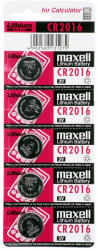 Maxell CR2016 Lítium Gombelem 5db/csomag 76903CM (76903CM)