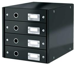 LEITZ Irattároló, laminált karton, 4 fiókos, LEITZ "Click&Store", fekete 60490095 (60490095)