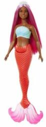 Mattel Barbie Dreamtopia: Színes hajú sellő baba narancssárga uszonnyal
