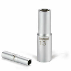 Fortum dugófej, hosszított, 1/2", 16mm, 61CrV5, mattkróm, 77mm hosszú FORTUM
