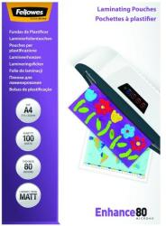 Fellowes Meleglamináló fólia, 80 mikron, A4, matt, 100 db, FELLOWES 5452103 (5452103)