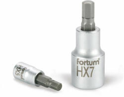 Fortum bitdugófej, imbusz, 1/2", 61CrV5/S2, mattkróm; 6mm (HX6), 55mm FORTUM