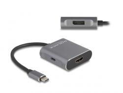 Delock USB Type-C elosztó (DP Alt Mode) - 1 x HDMI + 1 x DisplayPort MST USB Type-C PD-vel (87867)