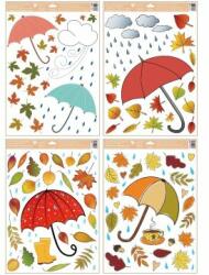 PLUS LINE Őszi esernyők ablakmatrica - 35 x 50 cm, többféle
