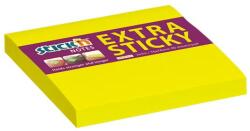 STICK N Öntapadó jegyzettömb, 76x76 mm, 90 lap, STICK N "Extra Sticky", neon sárga 21670 (21670)