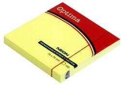 Optima Öntapadós jegyzet OPTIMA 75x75mm neon sárga 100 lap 22933 (22933)