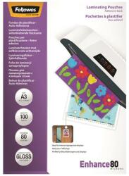 Fellowes Meleglamináló fólia, 80 mikron, A3, fényes, öntapadó, 100 db, FELLOWES 5302302 (5302302)