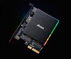 Akasa SSD beépítő keret Akasa M. 2 PCIe és M. 2 SATA SSD adapter RGB LED AK-PCCM2P-03 (AK-PCCM2P-03)