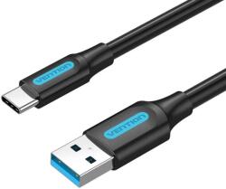 Vention USB-A 3.0/M - USB-C/M kábel, (PVC, fekete), 2m, kábel