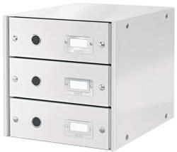 LEITZ Irattároló, laminált karton, 3 fiókos, LEITZ "Click&Store", fehér 60480001 (60480001)