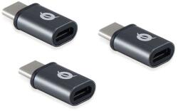 Conceptronic átalakító - DONN05G 3-Pack (3db USB-C to MicroUSB, fekete) (DONN05G) - pcx