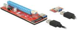 Delock Bővítőkártya PCI Express x1 PCI Express x16, 60 cm-es USB-kábellel (41423)