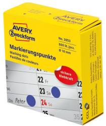 AVERY Etikett AVERY 3853 öntapadó jelölőpont adagoló dobozban kék 10mm 800 jelölőpont/doboz (3853) - pcx
