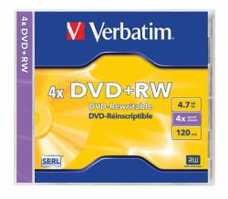 Verbatim DVD+RW lemez, újraírható, 4, 7GB, 4x, 1 db, normál tok, VERBATIM 43229 (43229)