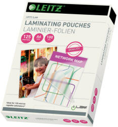 LEITZ iLam Standard A6 125 mikron 100db/csomag fényes meleglamináló-fólia 33806 (33806)